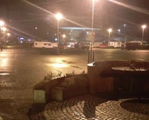 Traveller camp hops around city’s car parks