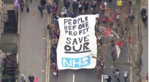 Save Our NHS demo London 20170304-2 Sussex and Brighton Students (SABS)