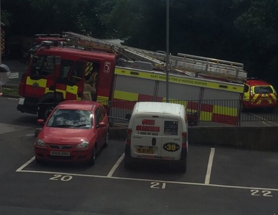 Overheating lift sparks six-pump fire response