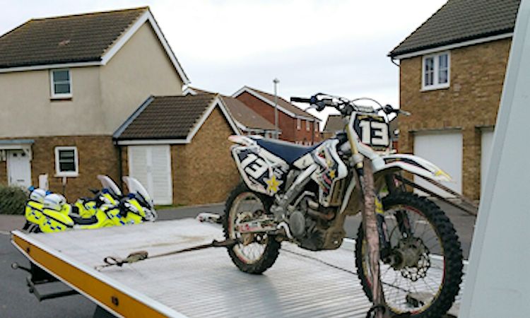 Police seize suspected uninsured trail bike in crackdown on anti-social riding in Peacehaven