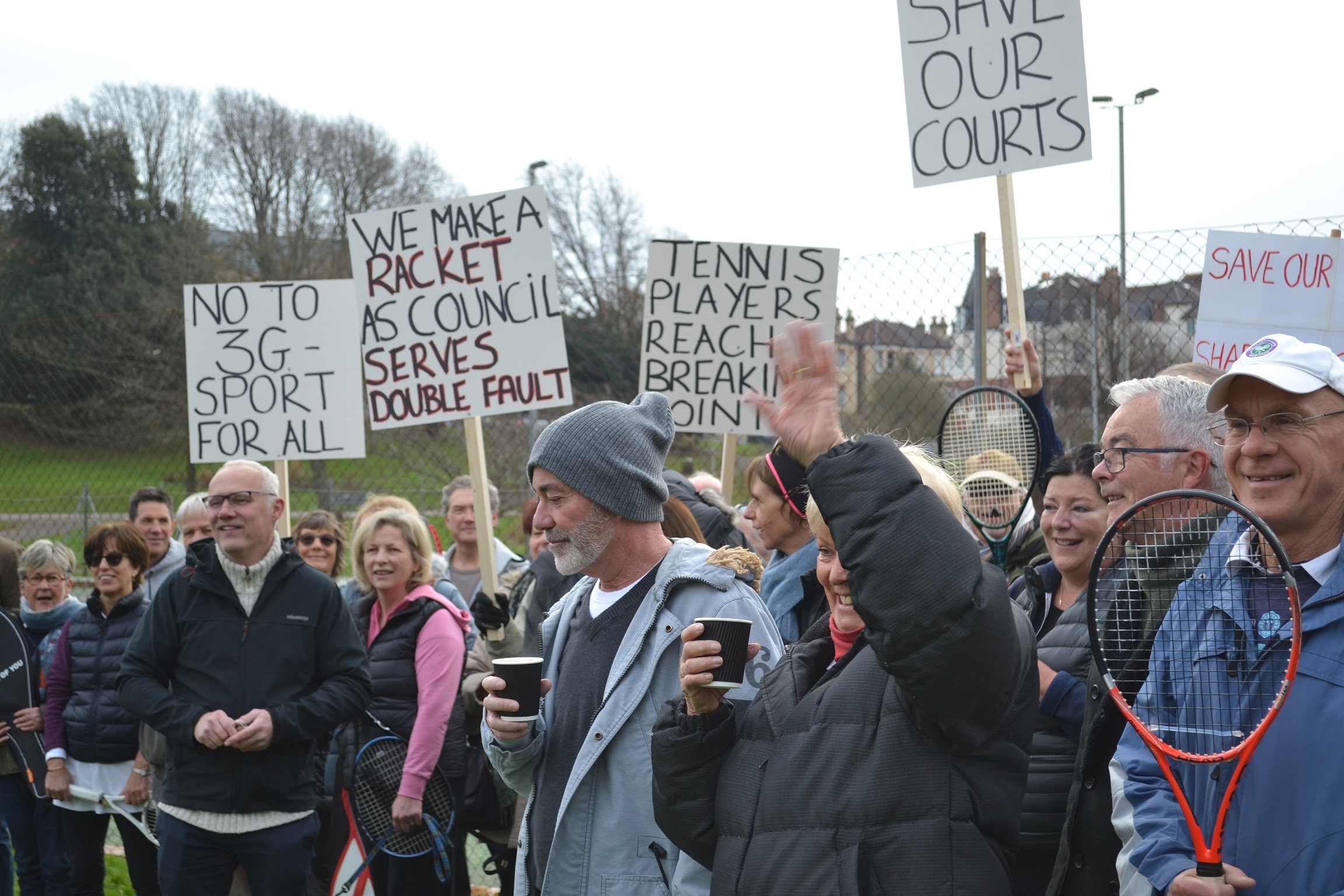 Tennis players protest handover of courts to football players