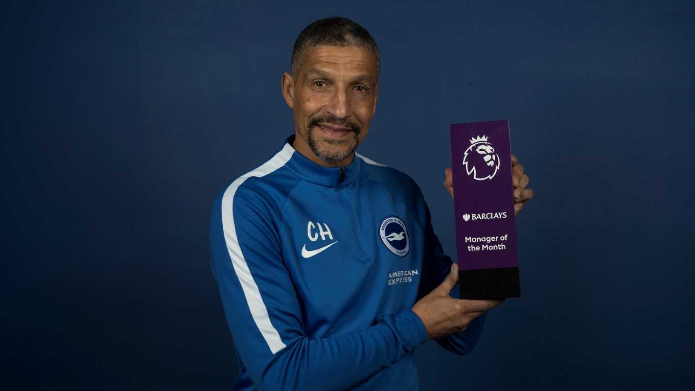 Chris Hughton named Premier League Manager of the Month