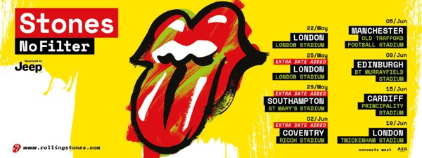 Rolling Stones add extra dates to their UK tour – tickets on sale from 9 am TODAY 14.3.18