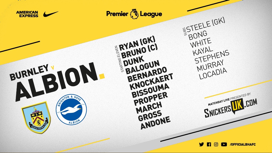 Premier League Match Day 16 – Burnley v Brighton & Hove Albion