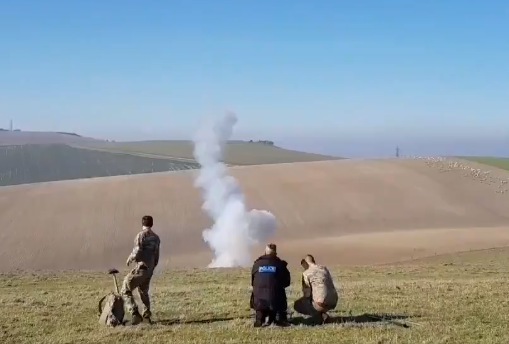 WW2 bomb blown up at Devil’s Dyke