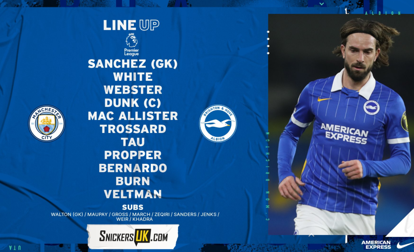 Premier League Match Day 18 – Manchester City v Brighton & Hove Albion