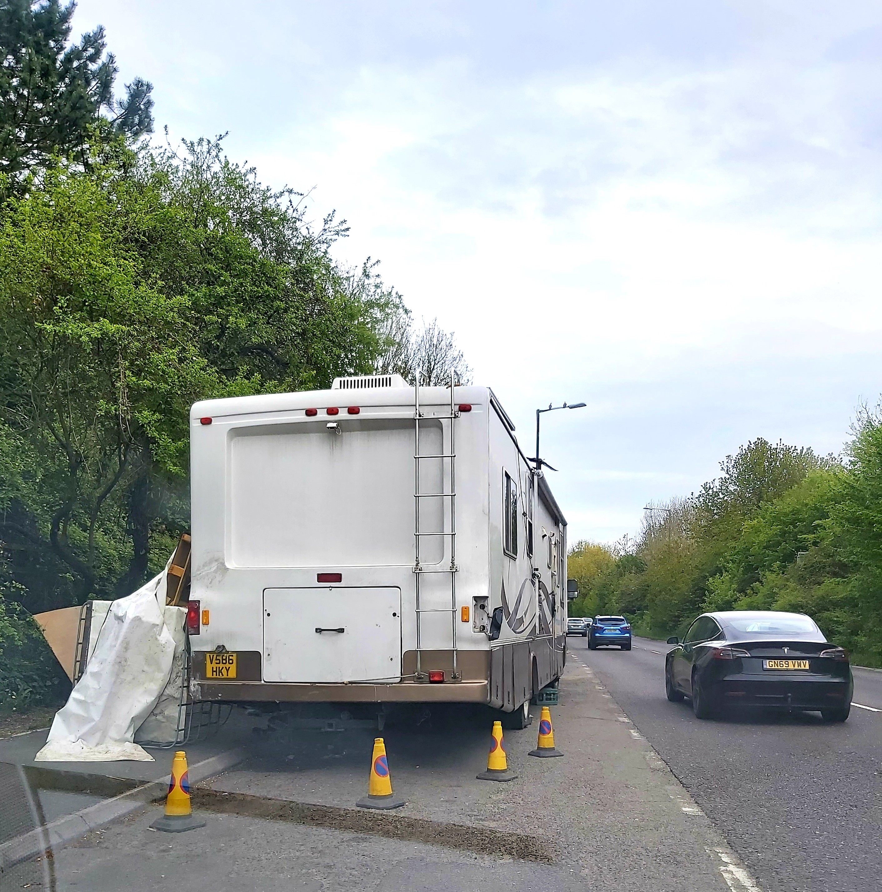 Motorhome in link road layby angers councillors and residents