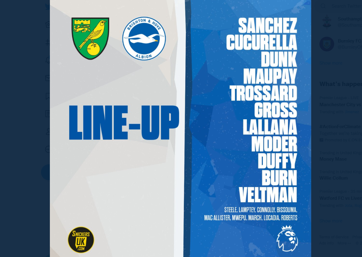 Premier League Match Day 8 – Norwich City v Brighton & Hove Albion