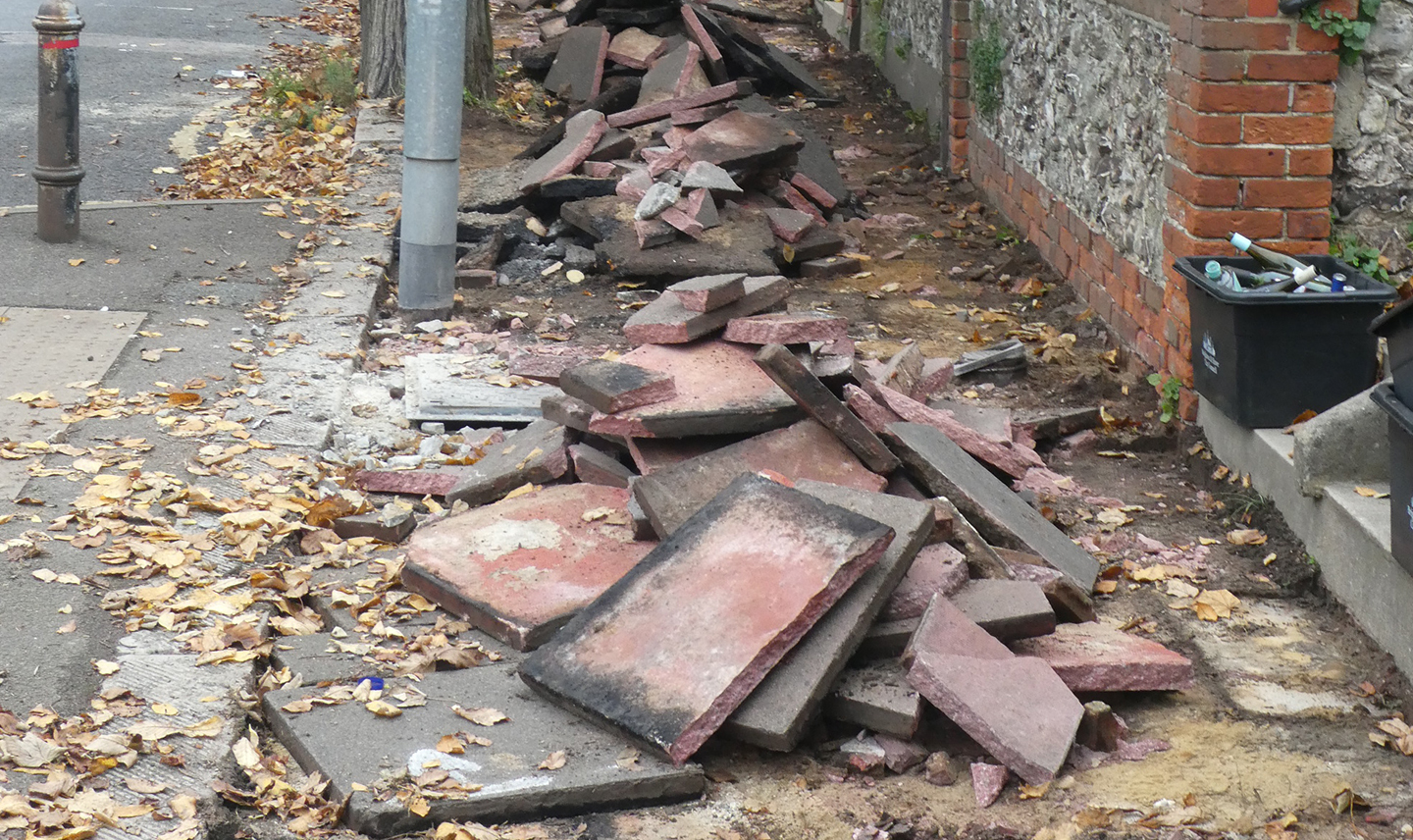 Unbelievable: paving slabs replaced with ‘cheaper’ tarmac