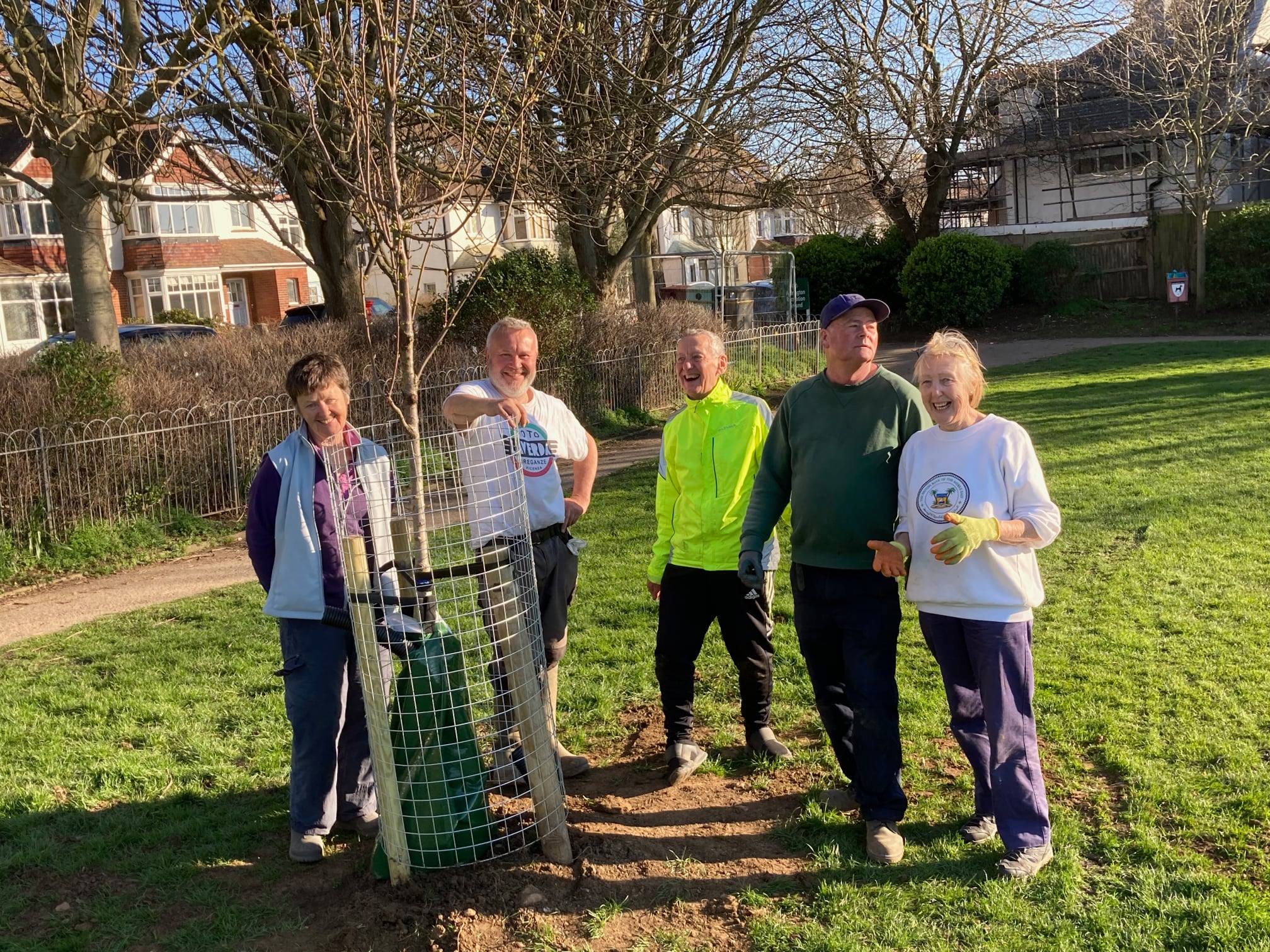 Volunteers spend hours planting trees in Wish Park
