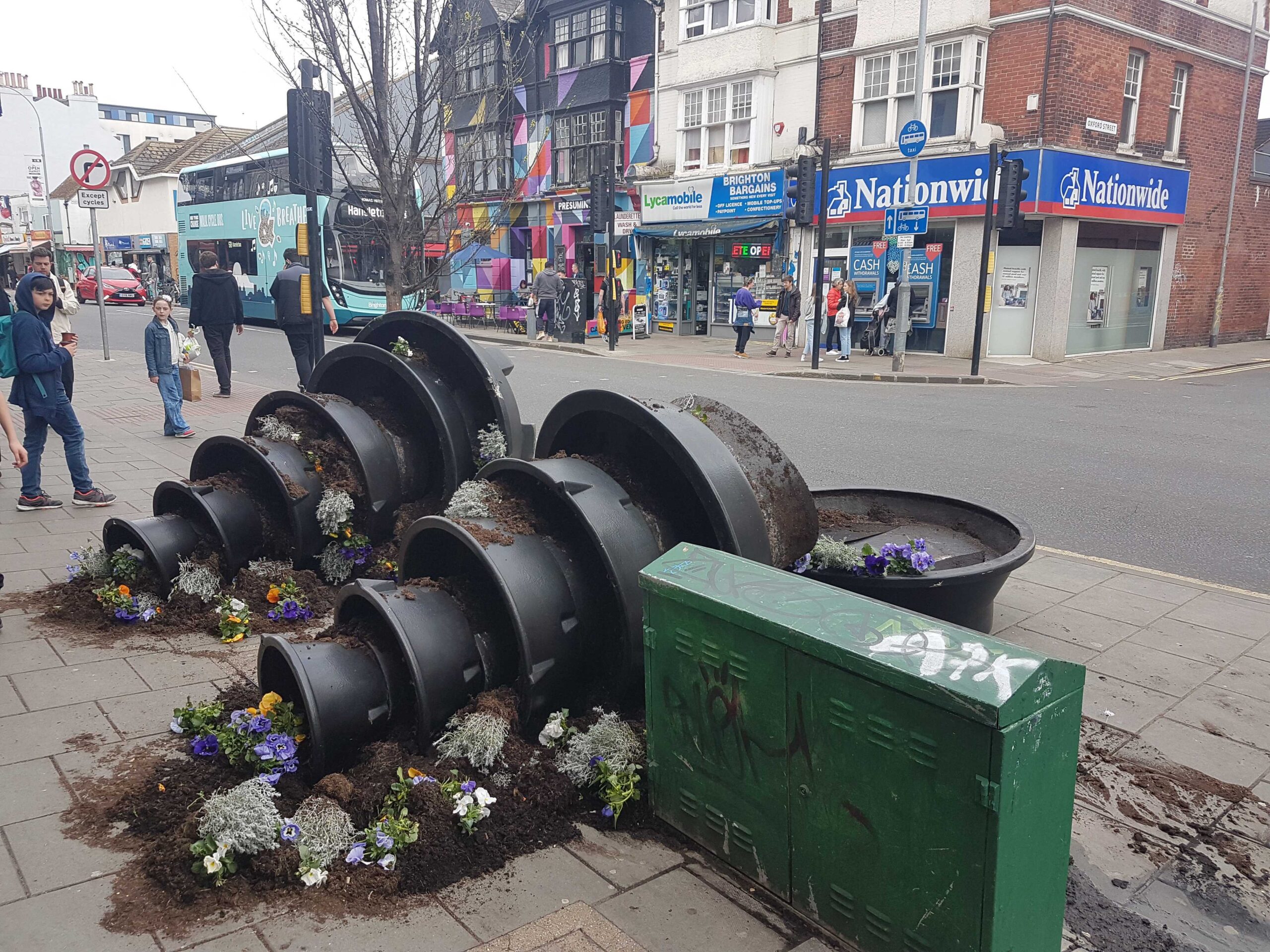 Brighton and Hove News » Giant flower planters toppled