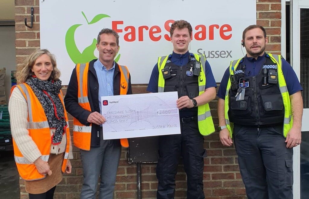 Crime pays for Brighton charity as police hand over donation