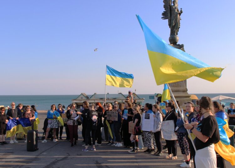 ‘Russia has flooded my home’ – Ukrainian refugees hold protest vigil in Hove