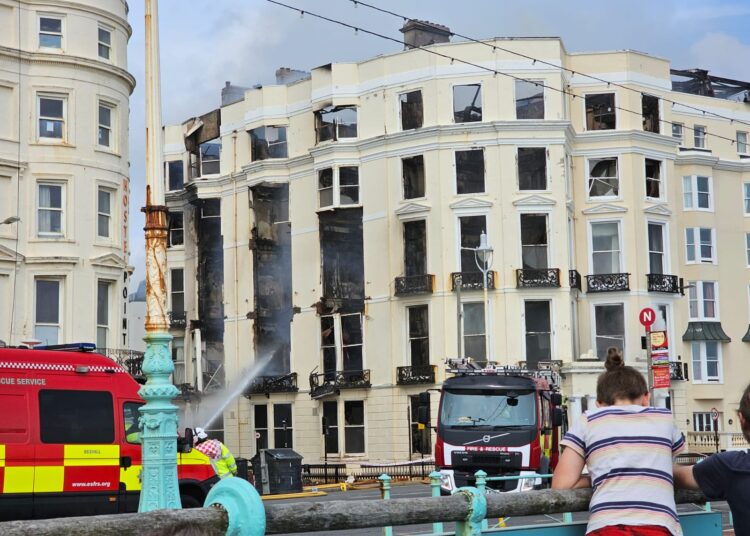 Roads still closed as response to Royal Albion Hotel fire scaled down
