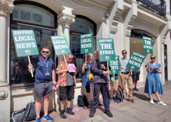 Journalists at BBC studio in Brighton on strike again