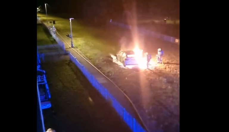 Stolen car torched next to playground