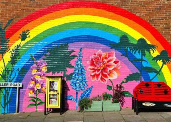 Rainbow mural on Brighton’s ‘happy mountain’ sparks joy