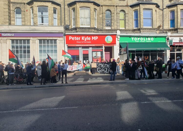 Pro-Palestine protesters hold rally outside Hove MP’s office