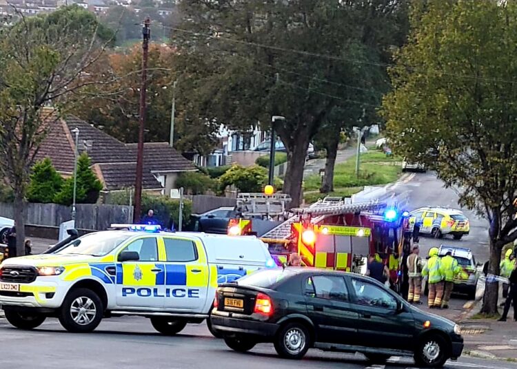 Hove road closed after blaze as police and fire crews return