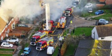 Engines are responding to a roof fire in Coldean this afternoon.