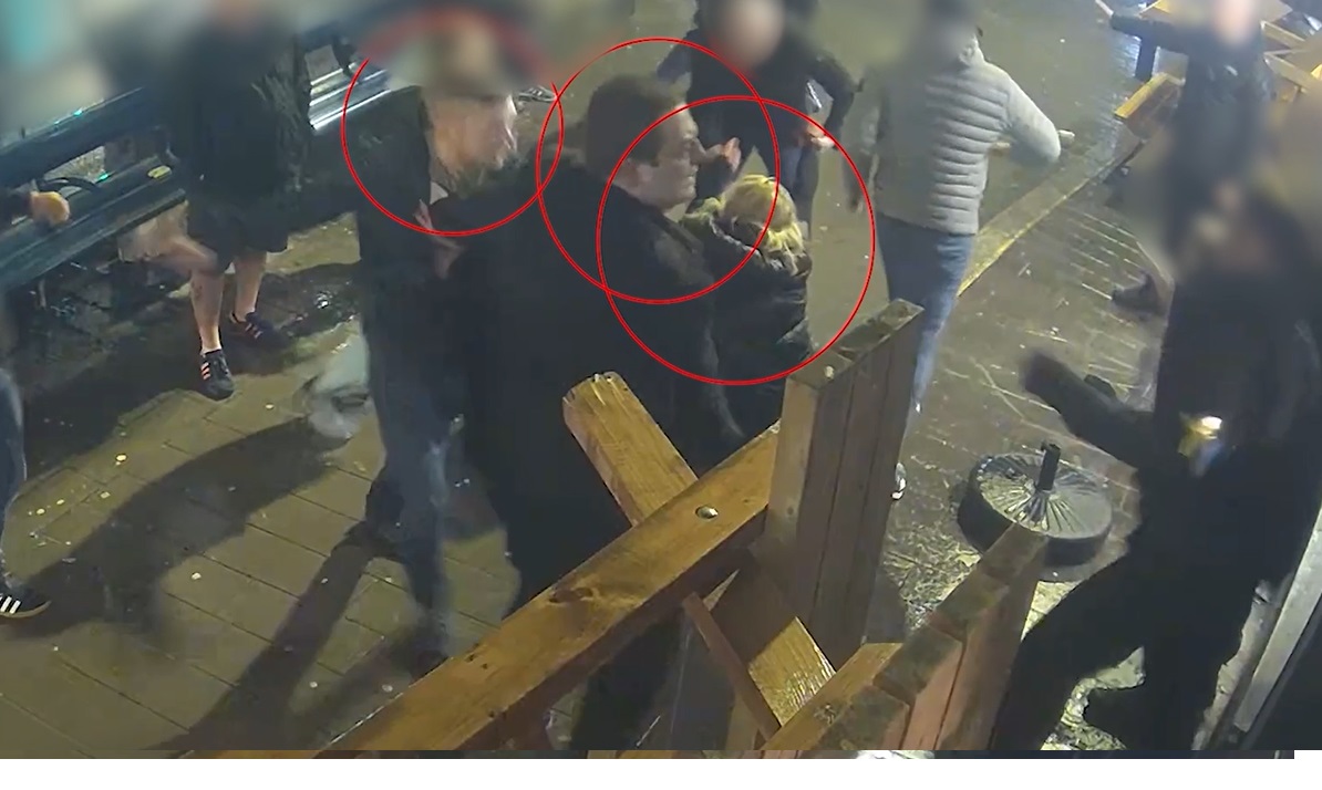 Moment football thug lands punch which sent him to prison caught on camera