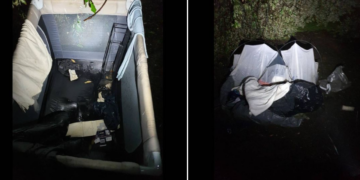Police find tent and cot in search for couple and toddler