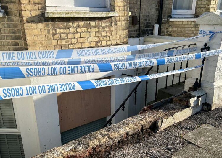 Car smashes through railings