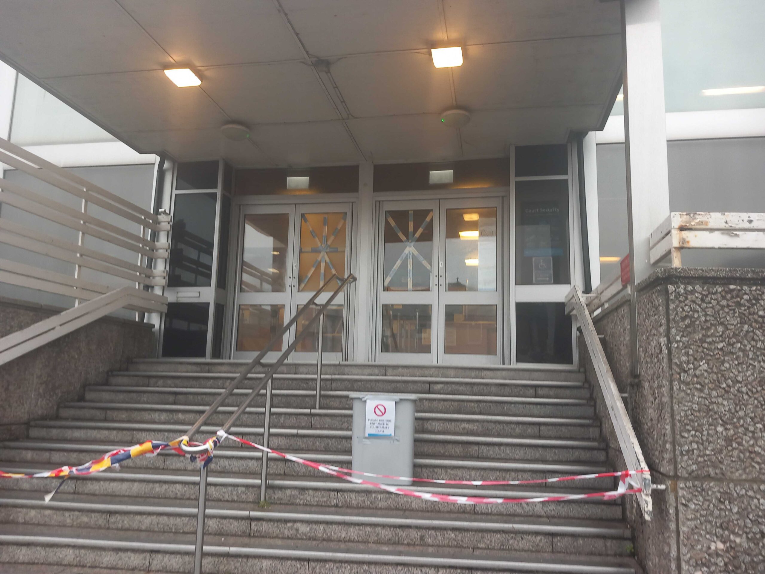 Man in dock after smashing his way into court