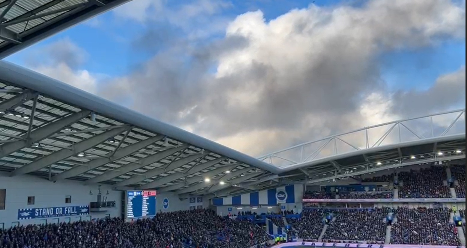 Smoke from car fire billows over The Amex Smoke from car fire billows over The Amex