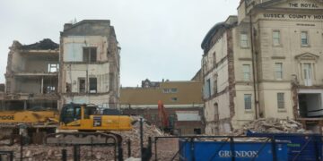 Demolition of listed Georgian hospital building well under way
