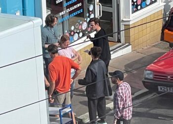 Matt Smith spotted filming Nick Cave film in launderette
