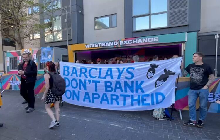 The Great Escape and Barclays branch hit by protests