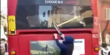 Machete in viral bus video was plastic toy, police say