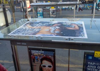 New picture exhibition can only be seen from top deck of a bus