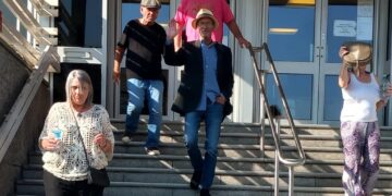 Conspiracy theorist guilty of shoving trans activist