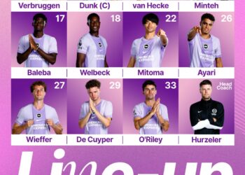 Rutter absent as Brighton and Hove Albion take on Everton