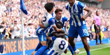 Brighton and Hove Albion come from behind to beat Man City