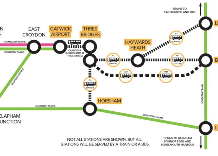 No trains between Brighton and Hove and Gatwick tomorrow