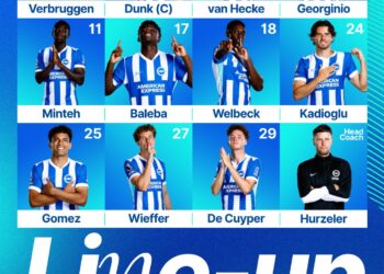 Welbeck and Rutter return as Brighton and Hove Albion host West Ham