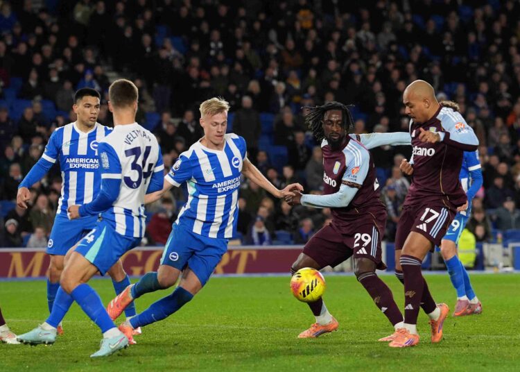 Brighton and Hove Albion beaten in seven-goal Villa thriller