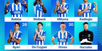 Brighton and Hove Albion make two changes for Everton’s visit