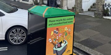 First communal food waste bins appear