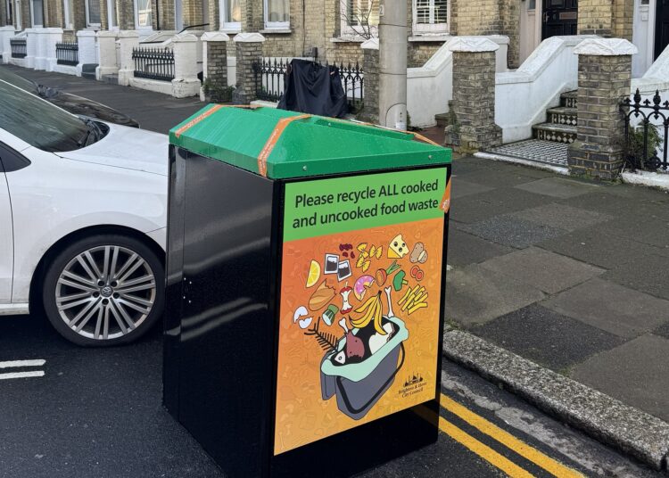 First communal food waste bins appear