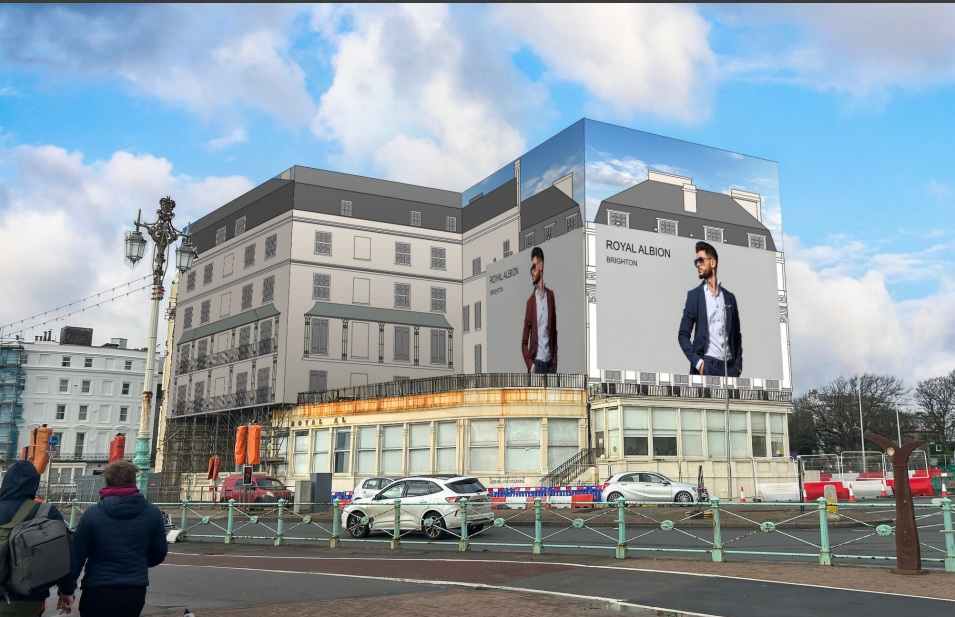 Royal Ad shroud bid for Royal Albion scaffolding