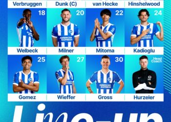 Brighton and Hove Albion field unchanged side against Nottingham Forest