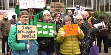 Parents and carers protest about proposal to close day centre