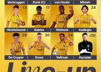 One change as Brighton and Hove Albion face Leeds United