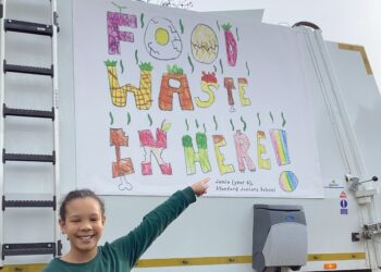 Children name new food waste trucks