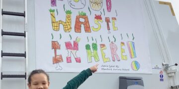 Children name new food waste trucks