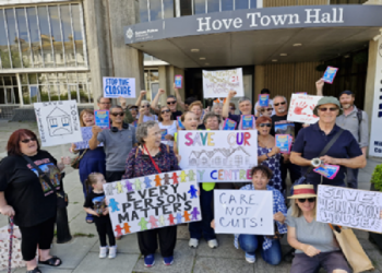 Families and carers protest about day centre closure
